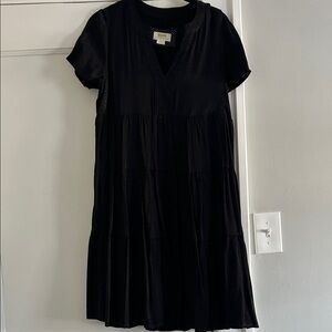 Maeve Black V-Neck Mini Dress